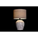 Desk lamp DKD Home Decor Canvas Ceramic Grey White (38 x 38 x 58 cm) - Декорация и Осветление<<<Дом
