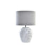 Desk lamp DKD Home Decor Canvas Ceramic Grey White (38 x 38 x 58 cm) - Декорация и Осветление<<<Дом