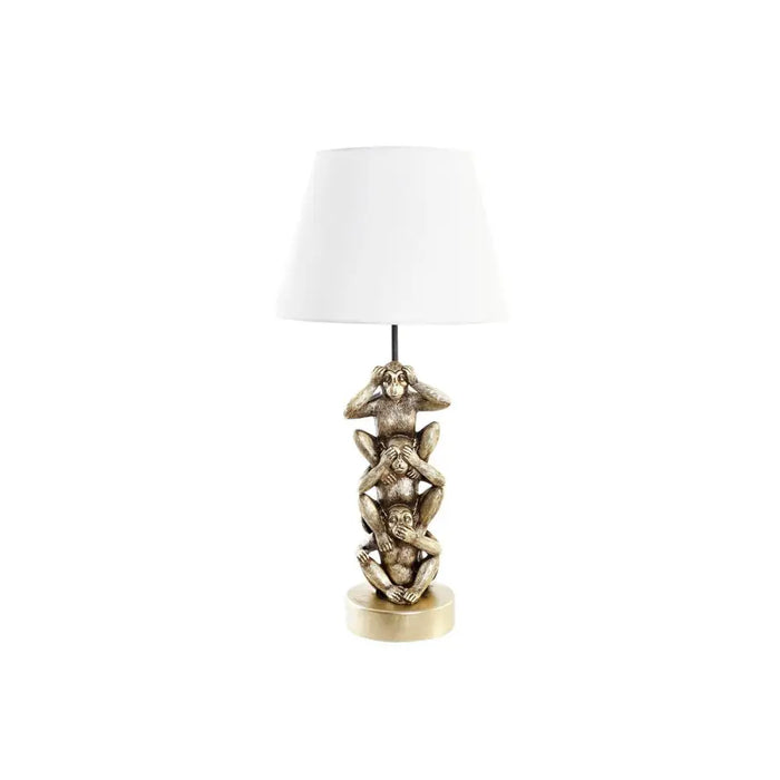 Desk lamp DKD Home Decor Golden White Colonial 220 V 50 W Monkey (30 x 30 x 61 cm) - Декорация и Осветление<<<Дом