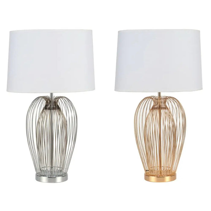 Desk lamp DKD Home Decor Metal White 220 V 35 x 35 x 63 cm 50 W (2 Units) - Декорация и Осветление<<<Дом