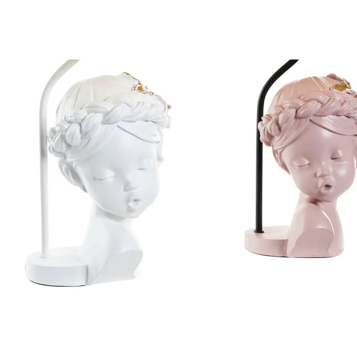 Desk lamp DKD Home Decor Red Resin Light Pink 220 V 50 W 30 x 30 x 49 cm (2 Units) - Декорация и Осветление<<<Дом