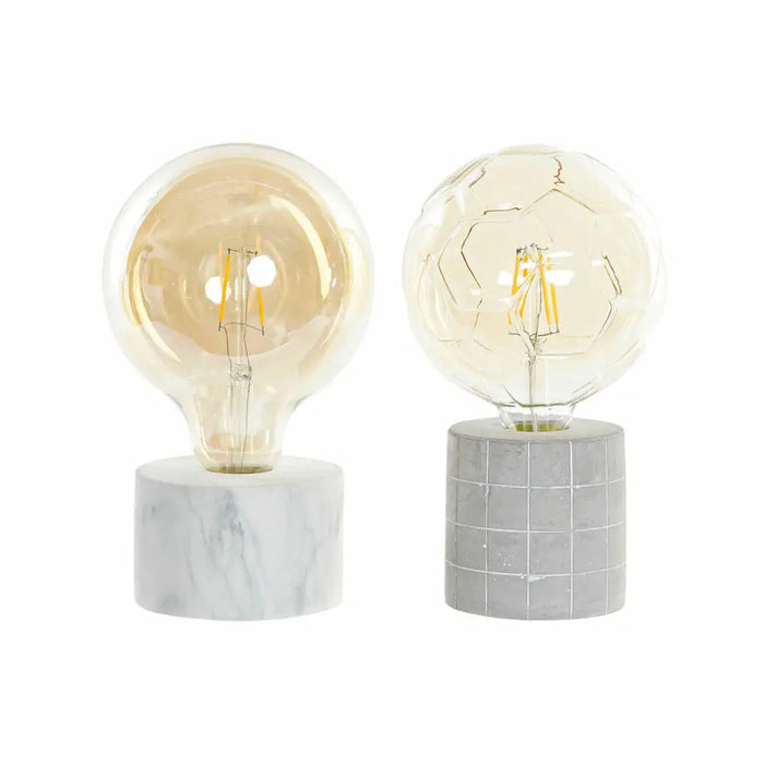Desk lamp DKD Home Decor White Grey Golden Cement 12 x 12 x 22 cm (2 Units) - Декорация и Осветление<<<Дом