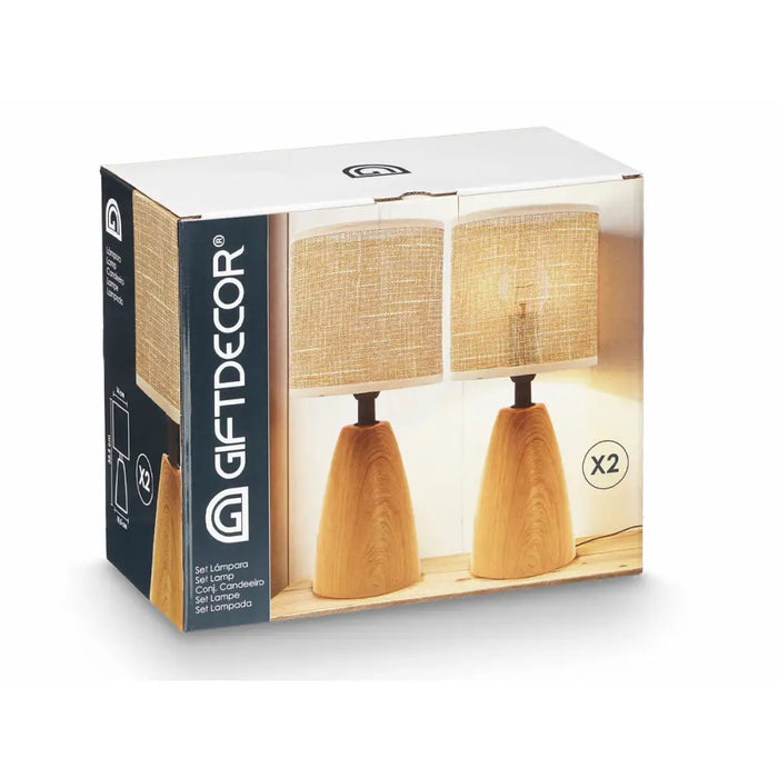 Desk lamp Gift Decor Brown 60 W 2 Units - Декорация и Осветление<<<Дом Градина<<<BigBuy&&&Лампи<<<Декорация и