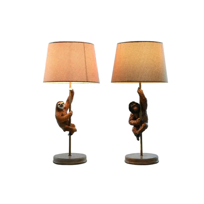 Desk lamp Home ESPRIT Brown Metal Resin 50 W 220 V 26 x 26 x 53,5 cm (2 Units) - Декорация и Осветление<<<Дом