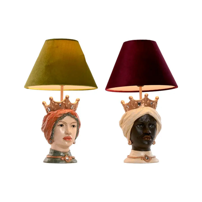 Desk lamp Home ESPRIT Multicolour Resin 26 x 26 x 43 cm (2 Units) - Декорация и Осветление<<<Дом