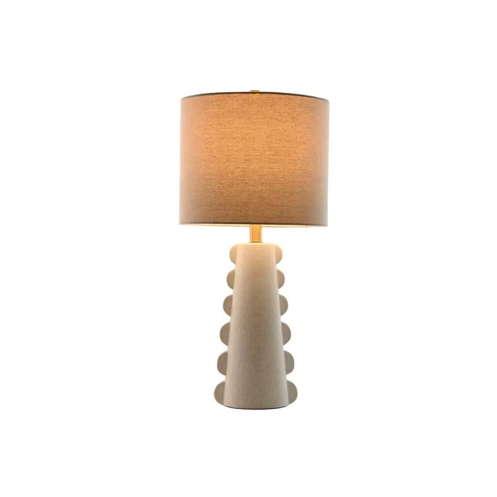 Desk lamp Home ESPRIT White Linen Stoneware 30 x 30 x 64 cm - Декорация и Осветление<<<Дом