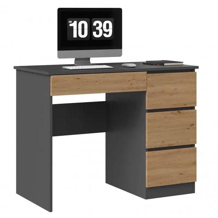 Desk MIJAS RIGHT 98x51x76 cm Anthracite/Artisan - Traditional desksBIR-TRA<<<DesksBIR<<<ActionPL