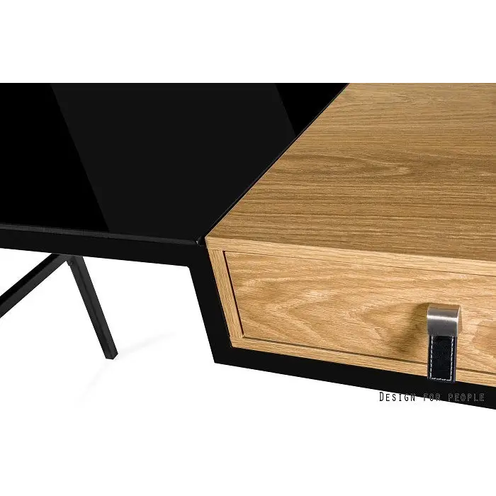 Desk with drawer Unique LESTE 120 x 60 cm black/oak - Modern desksBIR-NOW<<<DesksBIR<<<ActionPL
