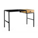 Desk with drawer Unique LESTE 120 x 60 cm black/oak - Modern desksBIR-NOW<<<DesksBIR<<<ActionPL