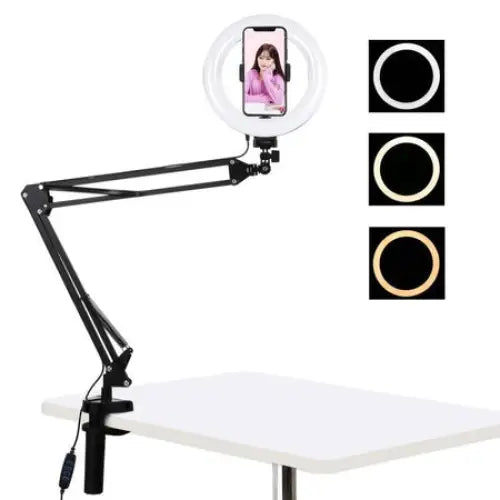 Desktop arm stand Puluz with 20cm LED Vlogging Ring PKT3089B - Ring lights<<<Photo studio<<<Photo