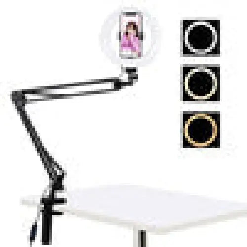 Desktop arm stand Puluz with 20cm LED Vlogging Ring PKT3089B - Ring lights<<<Photo studio<<<Photo