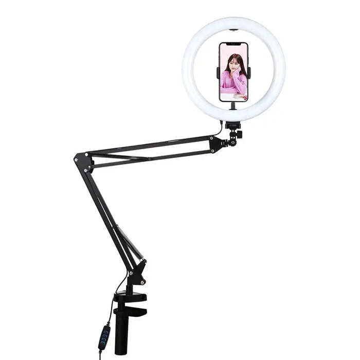 Desktop arm stand Puluz with 26cm LED Vlogging Ring PKT3090B - Ring lights<<<Photo studio<<<Photo