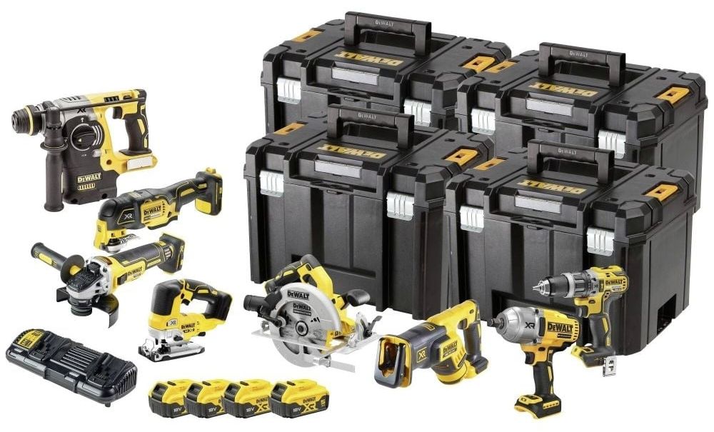 DEWALT. 18V DCK865P4T COMBO KIT (DCD796, DCF899H, DCS367, DCH273, DCS334, DCG405, DCS355, DCS570) 4x5.0Ah 4xTSTAK