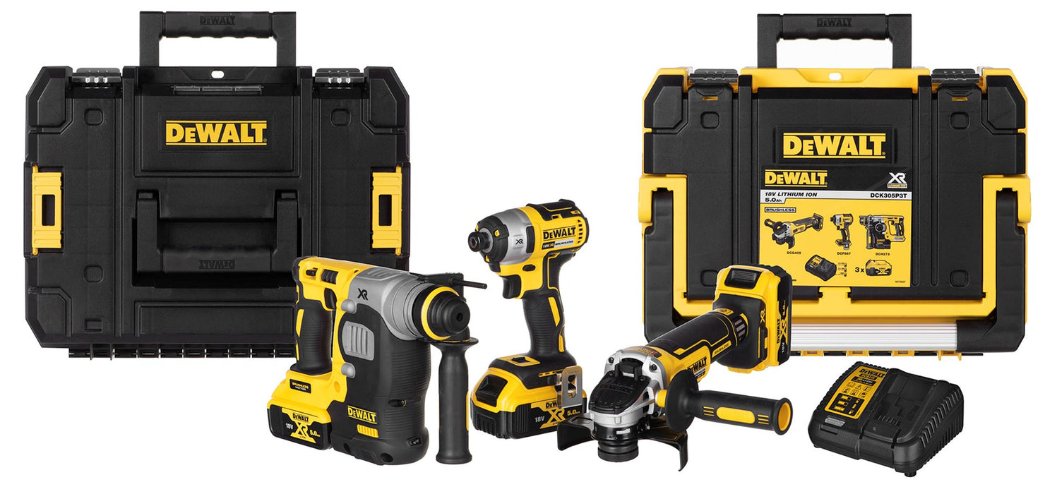DEWALT DCK305P3T-QW 18 V CORDLESS BRUSHLESS KIT, NUMBER OF BATTERIES 3, 5.00 Ah, CASE