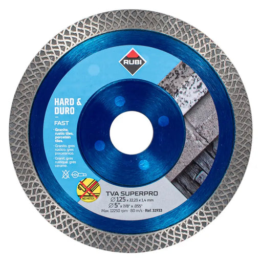 DIAMOND DISC FOR NON-METAL CUTTING RUBI 125x1.4x22.23 - Дискове за ъглошлайфи<<<Консумативи за
