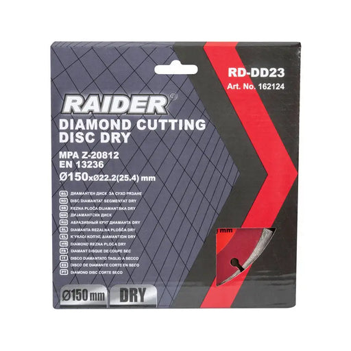 DIAMOND DRY CUTTING DISC RAIDER RD-DD23 150x2x22.2 - Дискове за ъглошлайфи<<<Консумативи за