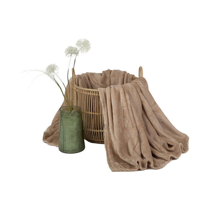 BLANKET DILIOS SILK TOUCH 130X170 CM BEIGE