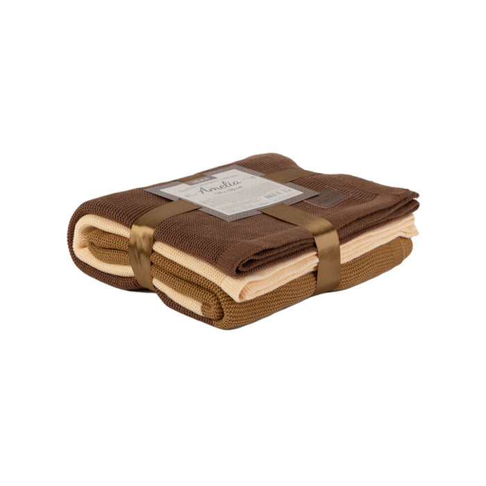 BLANKET DILIOS AMELIA 120X175 CM BROWN