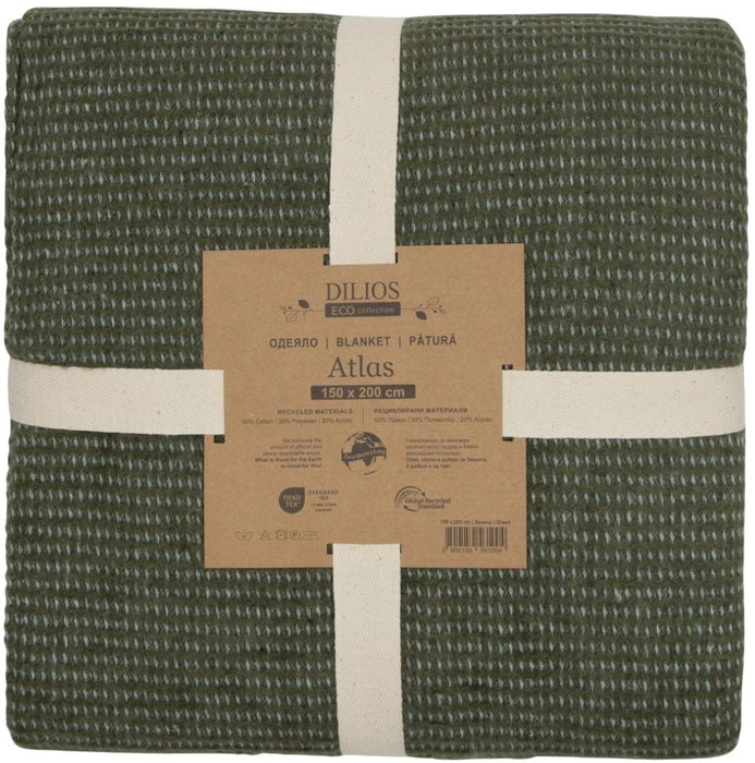BLANKET ATLAS DILIOS 150X200 CM GREEN