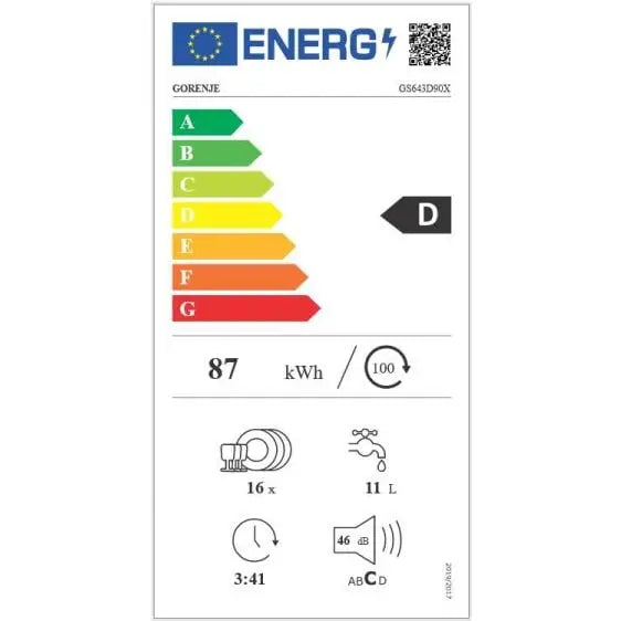 Dishwasher GORENJE GS643D90X 16 sets - Съдомиялни 60 см<<<Съдомиялни<<<Едра бяла техника<<<TechnoMix&&&Съдомиялни