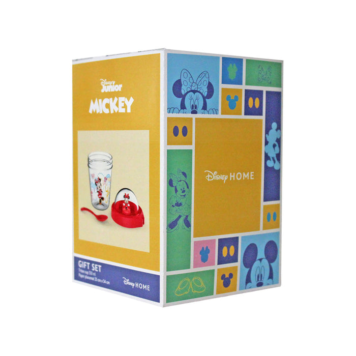 SET OF GLASS WITH FIGURE + MINNIE DISNEY BOARD GAME