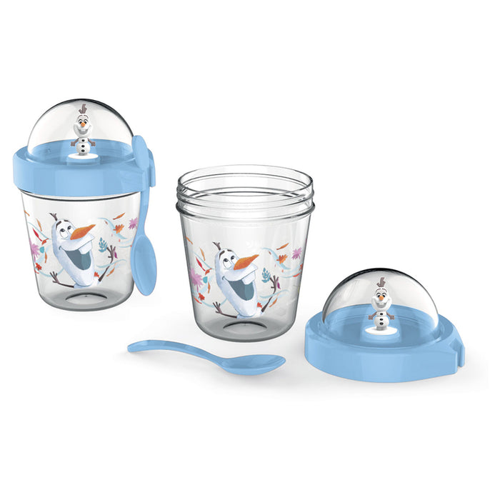 SET OF GLASS WITH FIGURE + OLAF DISNEY BOARD GAME