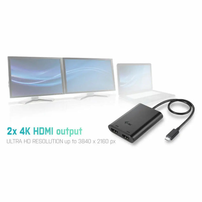 DisplayPort to HDMI Adapter i-Tec C31DUAL4KHDMI Black 4K Ultra HD - Компютър Кабели и адаптери<<<Компютри|