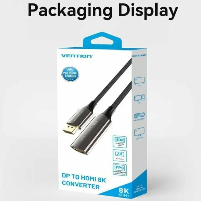 DisplayPort to HDMI Cable Vention HFNBC Black - Компютър Кабели и адаптери<<<Компютри|