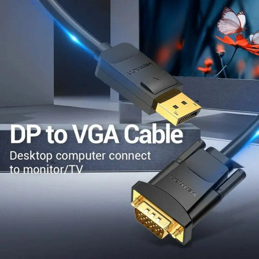 DisplayPort to VGA adapter Vention HBLBH Black 2 m - Компютър Кабели и адаптери<<<Компютри|