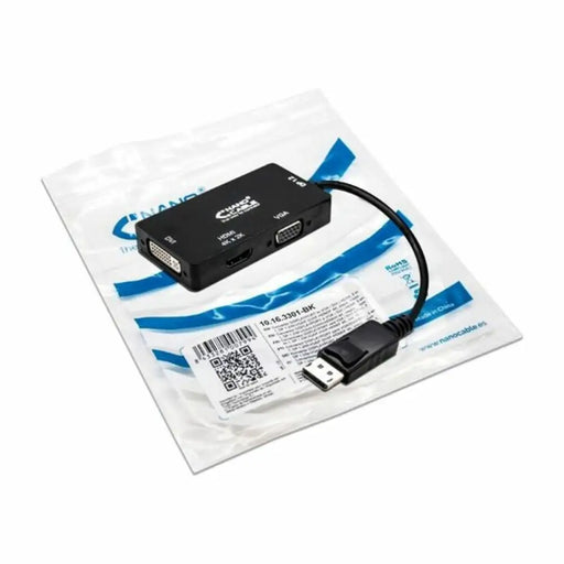 DisplayPort to VGA/DVI/HDMI adapter 3 en 1 NANOCABLE 10.16.3301-BK Black - Компютър Кабели и адаптери<<<Компютри|
