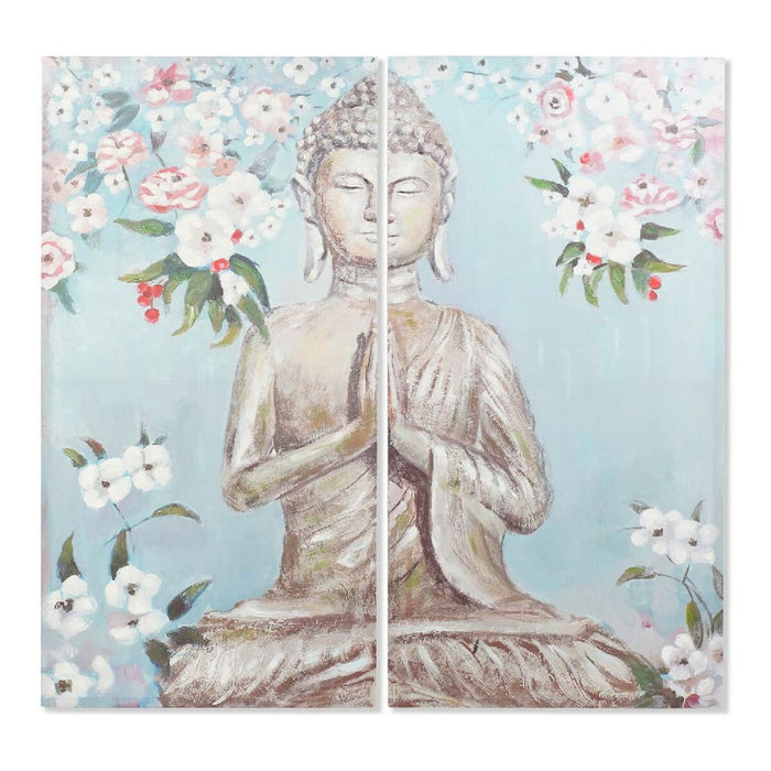 Canvas DKD Home Decor Canvas 140 x 3 x 140 cm Buddha