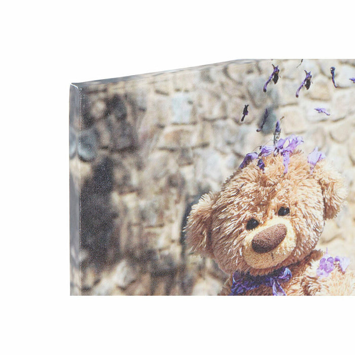 Painting DKD Home Decor S3018130 Bear Children's (28 x 1,5 x 28 cm) (4 Units)