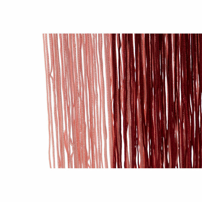 Hanging mirror DKD Home Decor Burgundy Light Pink Fringe 33,5 x 1 x 54 cm (2 Units) (2 Pieces)