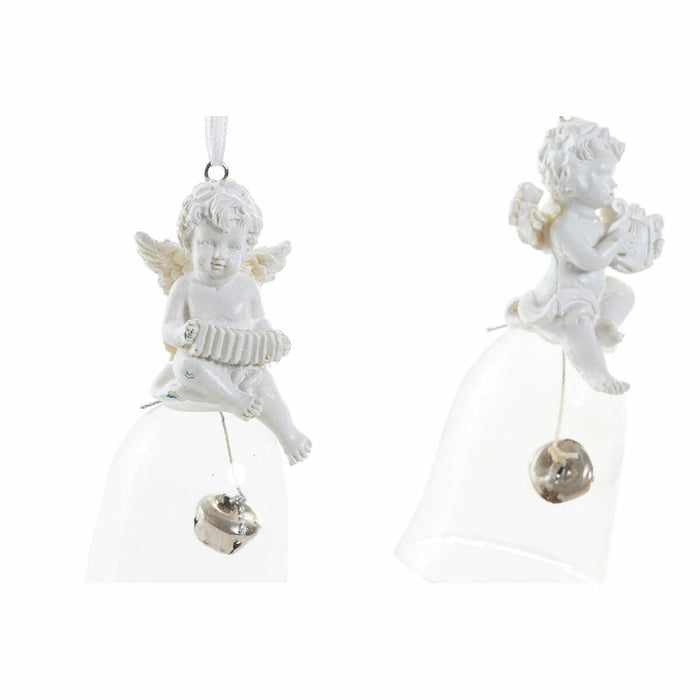 Christmas bauble DKD Home Decor Resin Crystal Angel (4 pcs) (5 x 5 x 10.5 cm)