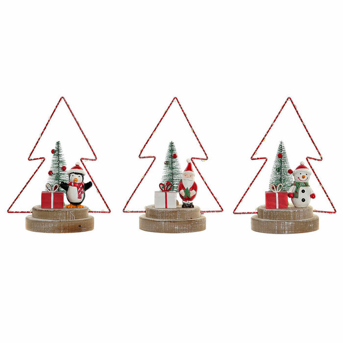 Christmas bauble DKD Home Decor Tree Metal Wood (17 x 11 x 21 cm) (3 pcs)
