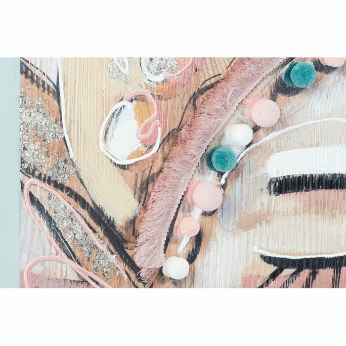 Canvas DKD Home Decor Pinewood Canvas 90 x 3,7 x 90 cm