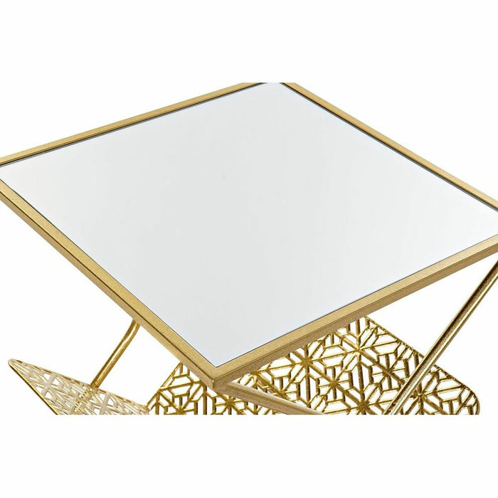 Magazine rack DKD Home Decor Golden Metal Mirror 45 x 45 x 55 cm