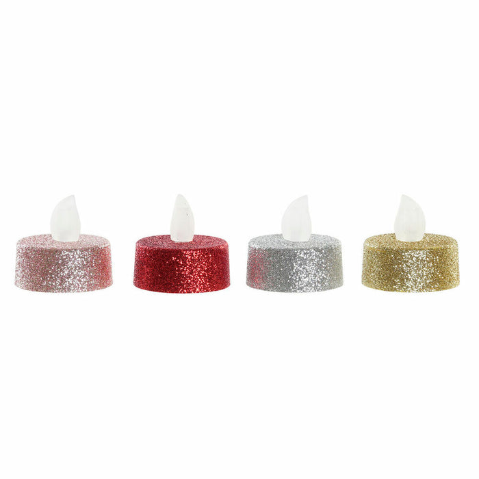 Candle DKD Home Decor LED Light Christmas (4 x 4 x 5 cm) (4 Units)