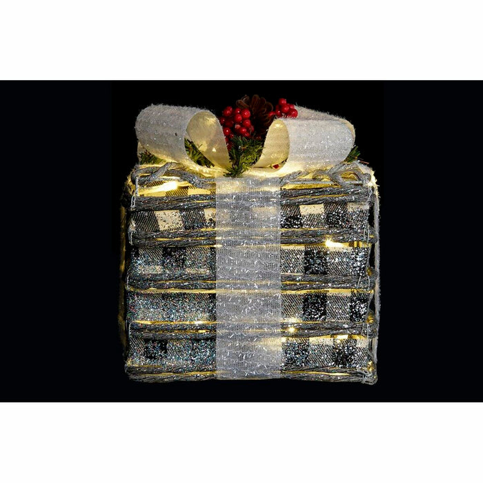 Lighting decoration DKD Home Decor White Red Green Silver Snowfall LED 25 x 25 x 29 cm (3 Pieces)