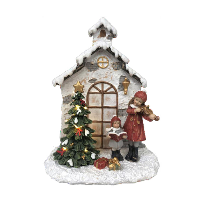 Christmas bauble DKD Home Decor Resin House (16,5 x 9 x 21 cm) (2 Units)
