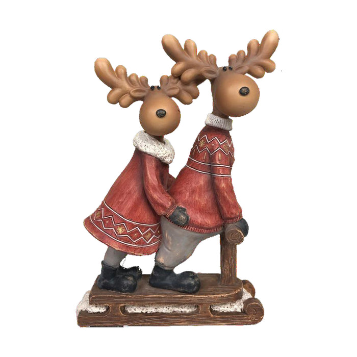 Christmas bauble DKD Home Decor Resin Reindeer (13 x 6 x 18 cm) (4 Units)