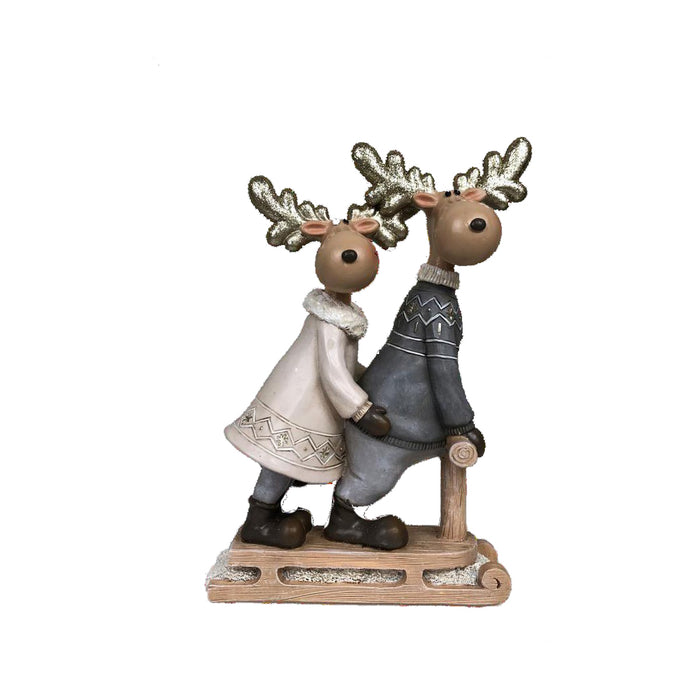 Christmas bauble DKD Home Decor Resin Reindeer (13 x 6 x 18 cm) (4 Units)