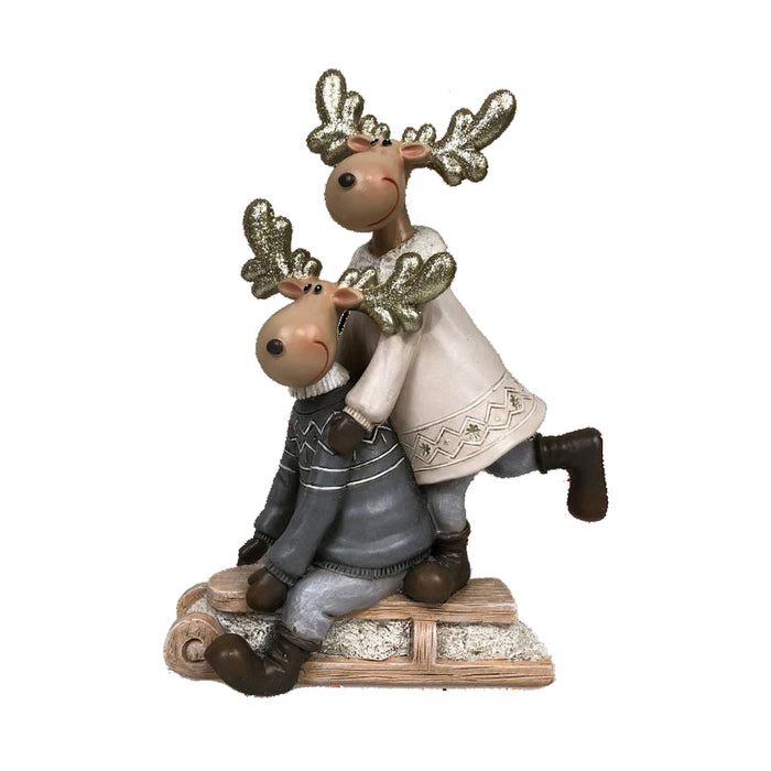 Christmas bauble DKD Home Decor Resin Reindeer (13 x 6 x 18 cm) (4 Units)