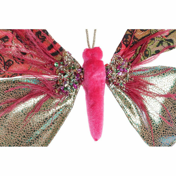 Christmas bauble DKD Home Decor Polyester Butterfly (22 x 3 x 18 cm) (2 Units)
