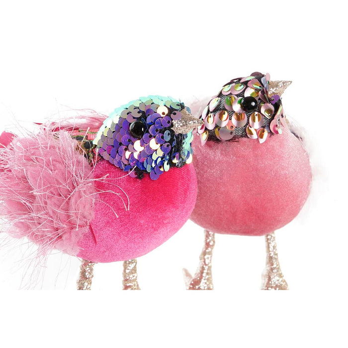 Christmas bauble DKD Home Decor Polyester Bird (18 x 8 x 13 cm) (3) (3 Units)