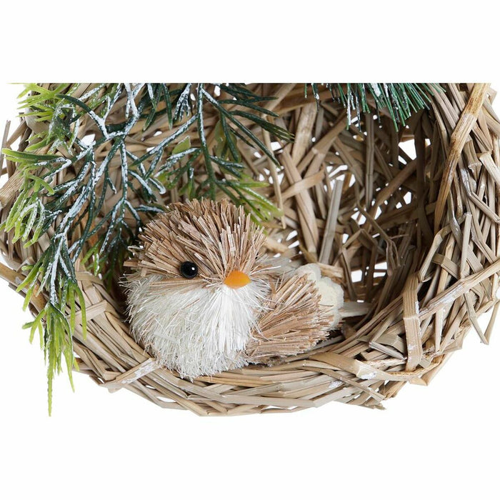 Christmas bauble DKD Home Decor Polyester Rattan (14 x 11 x 15 cm) (2 Units)