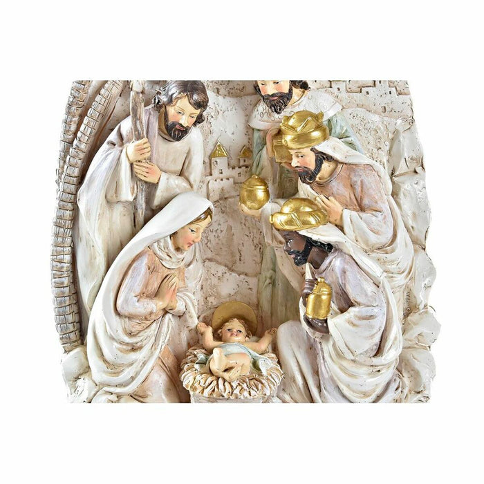Christmas nativity set DKD Home Decor Golden Cream Resin Multicolour (18 x 9 x 25,5 cm) (2 Units)