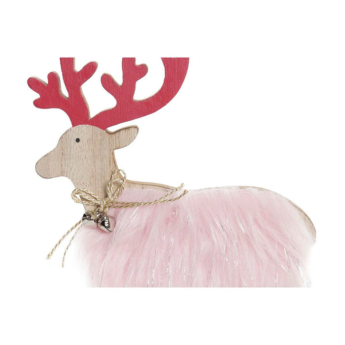 Christmas bauble DKD Home Decor Polyester MDF Reindeer (23 x 5 x 16 cm) (4 Units)