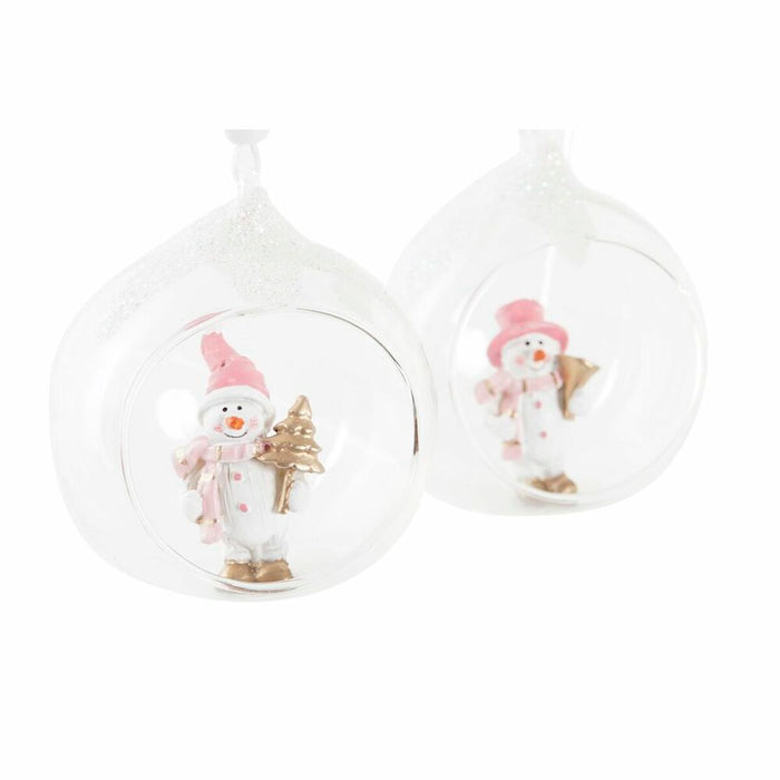 Christmas bauble DKD Home Decor Crystal Resin (7 x 6 x 8 cm) (4 Units)