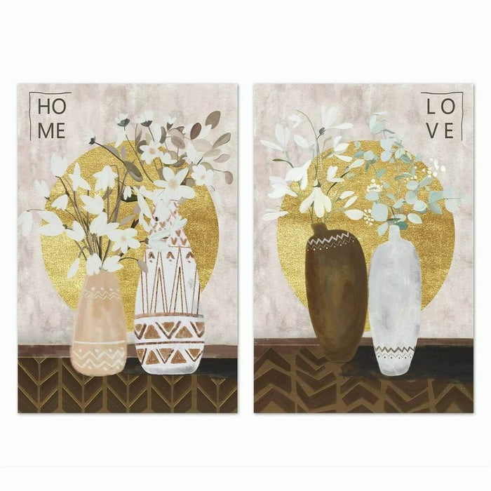 Canvas DKD Home Decor Pinewood Canvas 40 x 1,8 x 50 cm